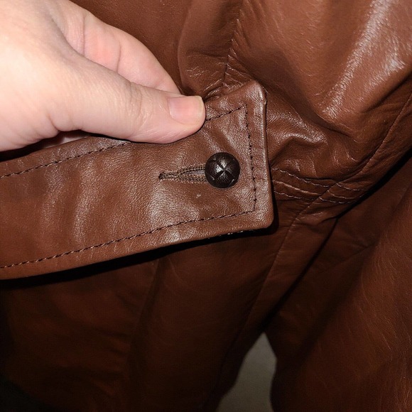 Vintage De Long Glove Cowhide Leather Coat Size 44L Lined W Belt - Picture 7 of 10